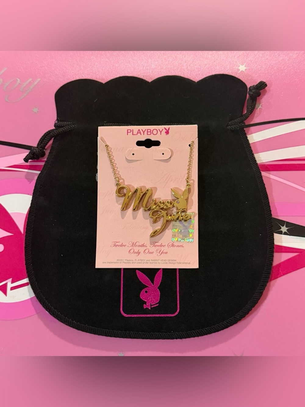 Playboy miss June gold necklace NWT
